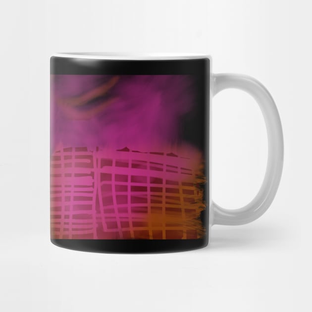 Abstract garden pink fog throw city building by Sukipeki75